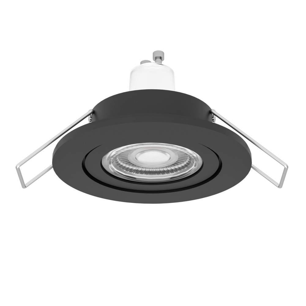 Eglo InbouwspotBarranco zwart Ø 8,4cm IP44 - 3000K - 902236